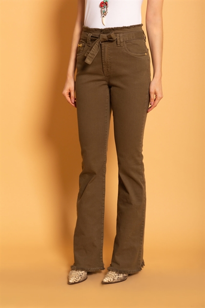 Calça cintura alta verde militar cheap